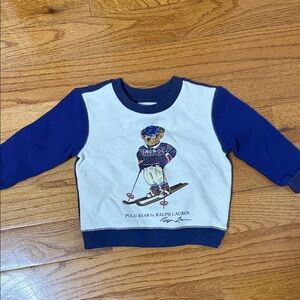 Ralph Lauren Kids Navy and Cream Ski Bear Sweatshirt